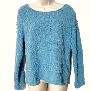 🆕 Karen Scott plush blue scoop neck pullover sweater small